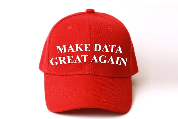 hat with make data great again written on it